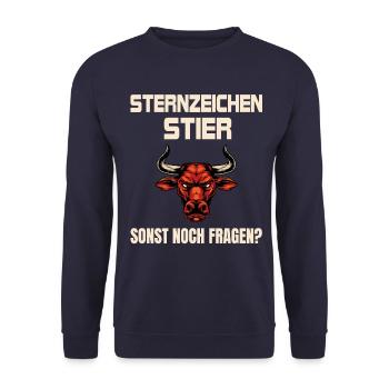 Sternzeichen Stier - Unisex Pullover - Navy - Vorne - Alina (178cm) & Michal (187cm)