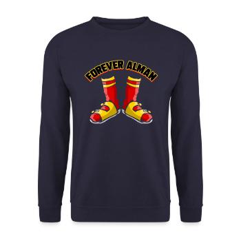 Forever Alman Deutscher Typisch Deutsch Geschenk - Unisex Pullover - Navy - Vorne - Alina (178cm) & Michal (187cm)