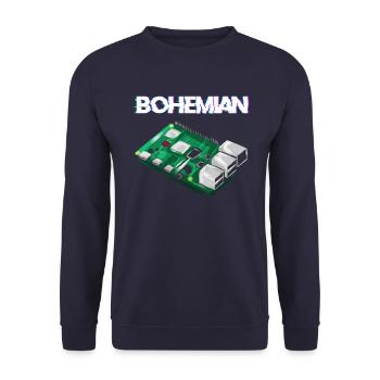 Bohemian Raspberry computer scientist programmer Pi - Unisex Sweatshirt - navy - Front - Alina (178cm) & Michal (187cm)