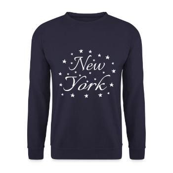New York - Unisex Pullover - Navy - Vorne - Alina (178cm) & Michal (187cm)
