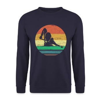Billard joueur de billard snooker vintage rétro - Sweat-shirt Unisexe - marine - Devant - Alina (178cm) & Michal (187cm)