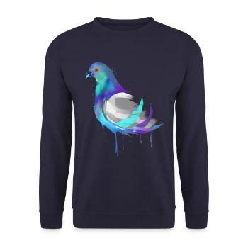 Watercolor pigeon - carrier pigeon pigeon whisperer - Unisex Sweatshirt - navy - Front - Alina (178cm) & Michal (187cm)