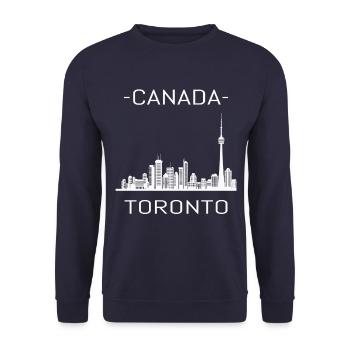 Toronto Skyline - Unisex Pullover - Navy - Vorne - Alina (178cm) & Michal (187cm)
