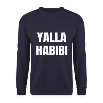 Yalla Habibi - Unisex Sweatshirt - navy - Front - Alina (178cm) & Michal (187cm)