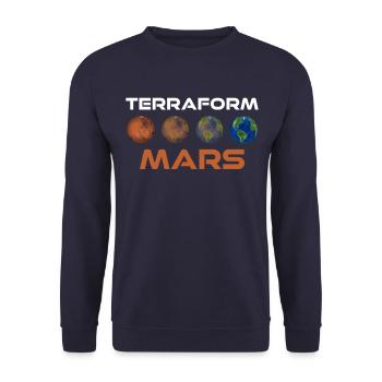 Terraform Mars - Unisex Pullover - Navy - Vorne - Alina (178cm) & Michal (187cm)