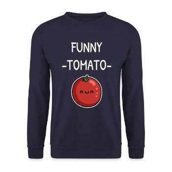 lustige Tomate - Unisex Pullover - Navy - Vorne - Alina (178cm) & Michal (187cm)