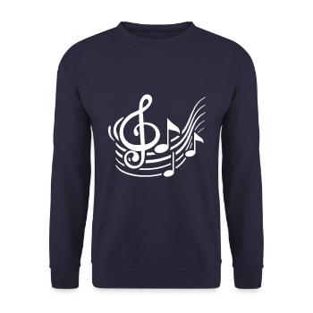 music - Unisex Sweatshirt - navy - Front - Alina (178cm) & Michal (187cm)