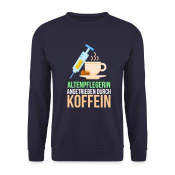 Altenpflegerin Geschenk - Unisex Pullover - Navy - Vorne - Alina (178cm) & Michal (187cm)