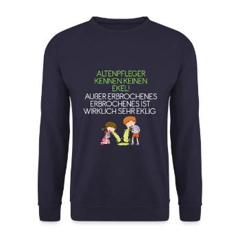 Altenpfleger Pfleger - Unisex Pullover - Navy - Vorne - Alina (178cm) & Michal (187cm)