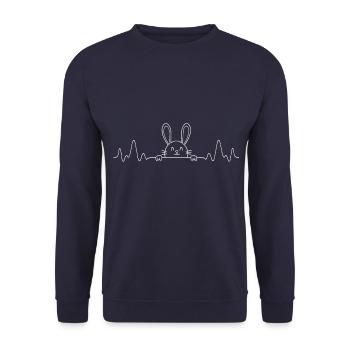 heartbeat - Unisex Sweatshirt - navy - Front - Alina (178cm) & Michal (187cm)