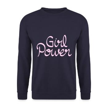 girl power - Unisex Pullover - Navy - Vorne - Alina (178cm) & Michal (187cm)