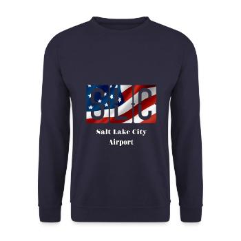 Flughafen Salt Lake City - Unisex Pullover - Navy - Vorne - Alina (178cm) & Michal (187cm)
