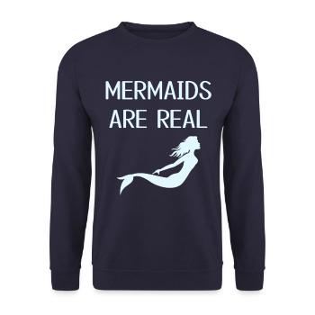 Mermaids - Unisex Sweatshirt - navy - Front - Alina (178cm) & Michal (187cm)