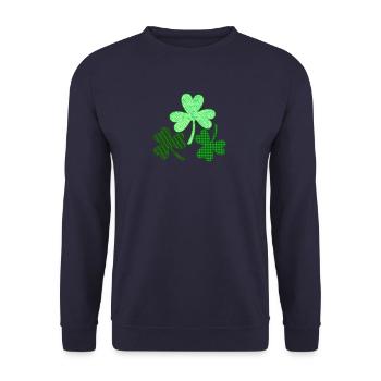 Shamrock leaves for St. Patrick's Day - Unisex Sweatshirt - navy - Front - Alina (178cm) & Michal (187cm)