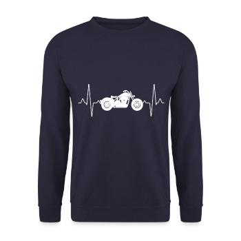 Motorcycle heartbeat - Unisex Sweatshirt - navy - Front - Alina (178cm) & Michal (187cm)