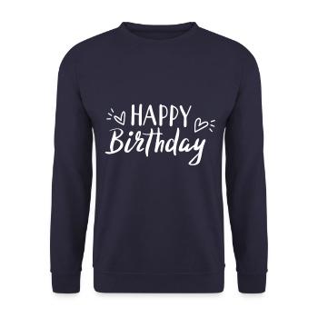 joyeux anniversaire - Sweat-shirt Unisexe - marine - Devant - Alina (178cm) & Michal (187cm)