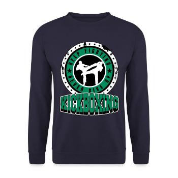 Kickboxing Kick Boxing Vintage Gift Idea - Unisex Sweatshirt - navy - Front - Alina (178cm) & Michal (187cm)