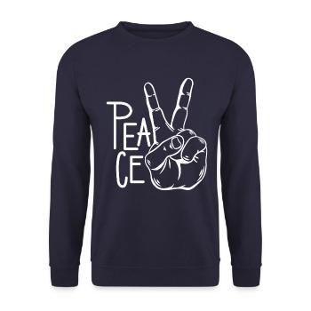 peace sign - Unisex Sweatshirt - navy - Front - Alina (178cm) & Michal (187cm)