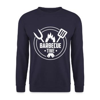 BBQ Time - Unisex Pullover - Navy - Vorne - Alina (178cm) & Michal (187cm)