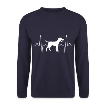 Dogs heartbeat - Unisex Sweatshirt - navy - Front - Alina (178cm) & Michal (187cm)