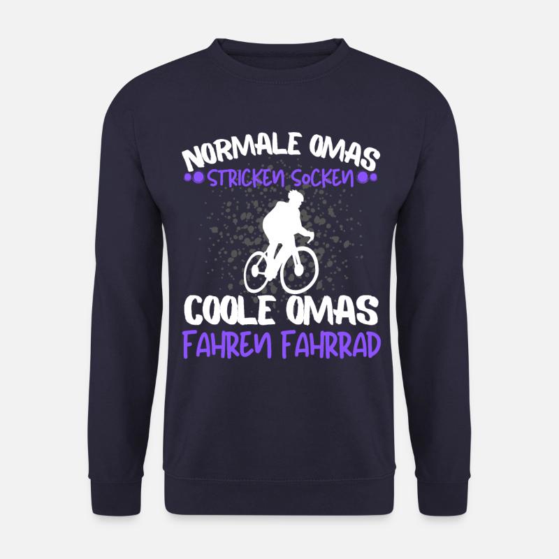 COOLE OMAS FAHREN FAHRRAD - RADFAHRERIN BIKER OMA - Unisex Pullover - Navy