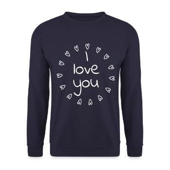 I love you - Sweat-shirt Unisexe - marine - Devant - Alina (178cm) & Michal (187cm)