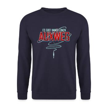 Es gibt immer einen Auxweg Tontechniker Tontechnik - Unisex Pullover - Navy - Vorne - Alina (178cm) & Michal (187cm)