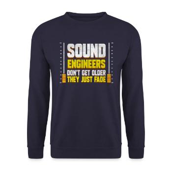 Sound Engineer Don't Get Older - Sound Engineering - Unisex Sweatshirt - navy - Front - Alina (178cm) & Michal (187cm)