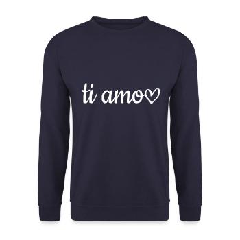 Valentinstag Geschenk - Unisex Pullover - Navy - Vorne - Alina (178cm) & Michal (187cm)
