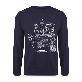 Guidonic Hand Music Theory - Unisex Sweatshirt - navy - Front - Alina (178cm) & Michal (187cm)