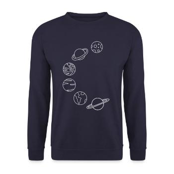 Voie Lactée Planètes - Sweat-shirt Unisexe - marine - Devant - Alina (178cm) & Michal (187cm)