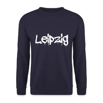 Leipzig graffiti - Unisex Pullover - Navy - Vorne - Alina (178cm) & Michal (187cm)