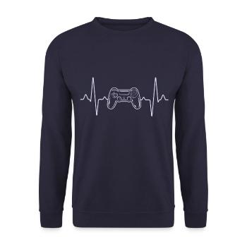Contrôleur battement du cœur - Sweat-shirt Unisexe - marine - Devant - Alina (178cm) & Michal (187cm)