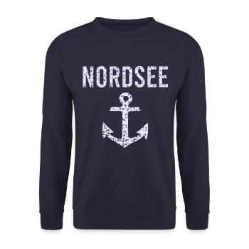 North Sea - Unisex Sweatshirt - navy - Front - Alina (178cm) & Michal (187cm)