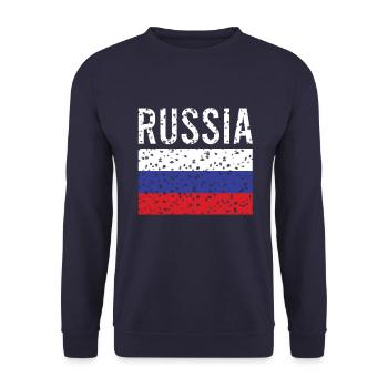 Russia Flag Vintage - Unisex Sweatshirt - navy - Front - Alina (178cm) & Michal (187cm)