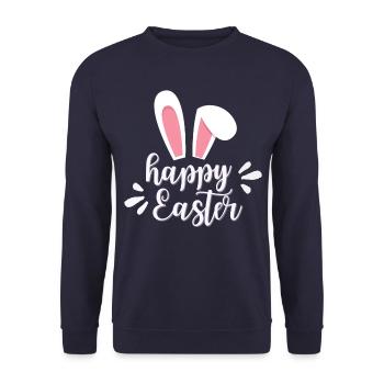 HAPPY EASTER - Unisex Pullover - Navy - Vorne - Alina (178cm) & Michal (187cm)