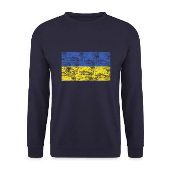 Ukraine flag - Unisex Sweatshirt - navy - Front - Alina (178cm) & Michal (187cm)