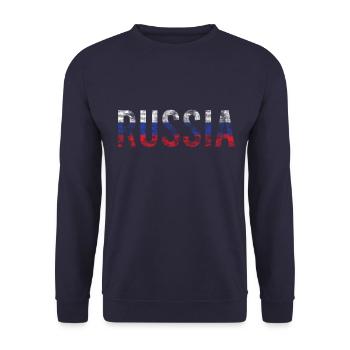 Russia Flag Vintage - Unisex Sweatshirt - navy - Front - Alina (178cm) & Michal (187cm)