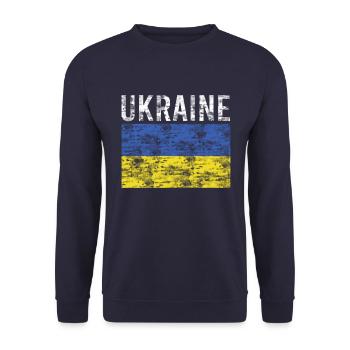Ukraine flag - Unisex Sweatshirt - navy - Front - Alina (178cm) & Michal (187cm)