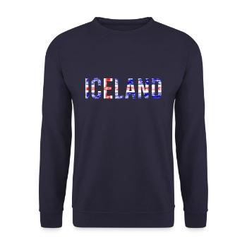 Iceland Flag Font - Unisex Sweatshirt - navy - Front - Alina (178cm) & Michal (187cm)