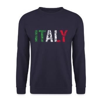 Italy Flag Vintage - Unisex Sweatshirt - navy - Front - Alina (178cm) & Michal (187cm)