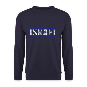 Israel Flag Vintage - Unisex Sweatshirt - navy - Front - Alina (178cm) & Michal (187cm)