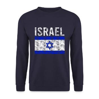 Israel Flag Vintage - Unisex Sweatshirt - navy - Front - Alina (178cm) & Michal (187cm)