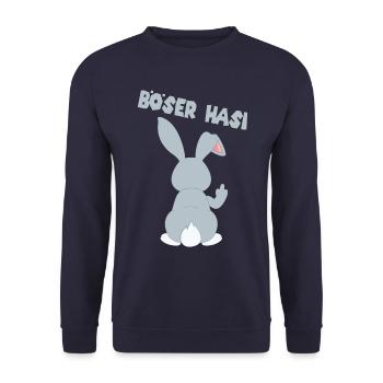 Böser Hasi böses Mädchen Selbstbewusst - Unisex Pullover - Navy - Vorne - Alina (178cm) & Michal (187cm)