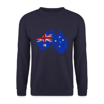 Australia Map Vintage - Unisex Sweatshirt - navy - Front - Alina (178cm) & Michal (187cm)