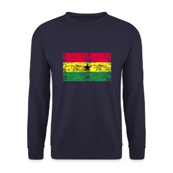 Ghana Flag Vintage - Unisex Sweatshirt - navy - Front - Alina (178cm) & Michal (187cm)