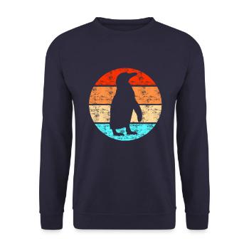 Rétro vintage pingouin - Sweat-shirt Unisexe - marine - Devant - Alina (178cm) & Michal (187cm)