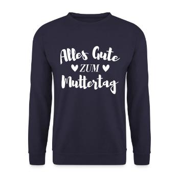 Muttertag Geschenk - Unisex Pullover - Navy - Vorne - Alina (178cm) & Michal (187cm)
