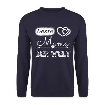 beste Mama - Unisex Pullover - Navy - Vorne - Alina (178cm) & Michal (187cm)