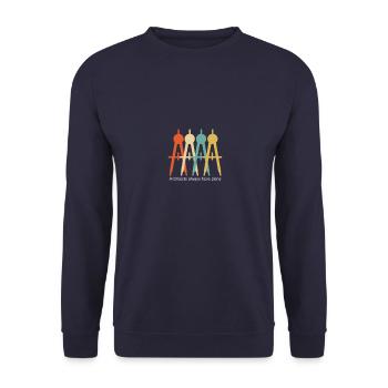 Architekten haben immer Pläne retro vintage - Unisex Pullover - Navy - Vorne - Alina (178cm) & Michal (187cm)